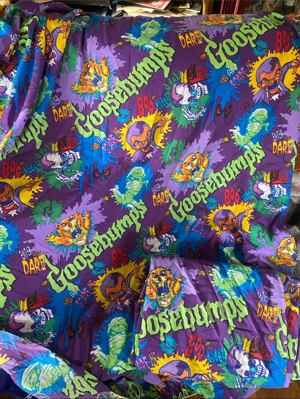 Goosebumps twin sheet set vintage 1990 ‘s retro fabric very vibrant like new